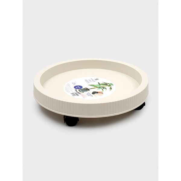 Plastic flower pot stand with wheels 32 cm