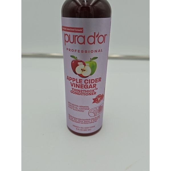 PURA D'OR Dor Apple Cider Vinegar Thin2Thick Conditioner 8oz New