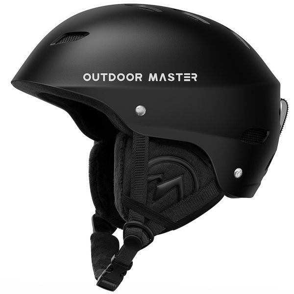 OutdoorMaster Kelvin Ski Helmet - Snowboard Helmet for Men, Women & Youth (Black,M)