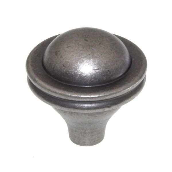 Laurey Kama 1 1/4" Round Button Cabinet Knob Antique Pewter 23806