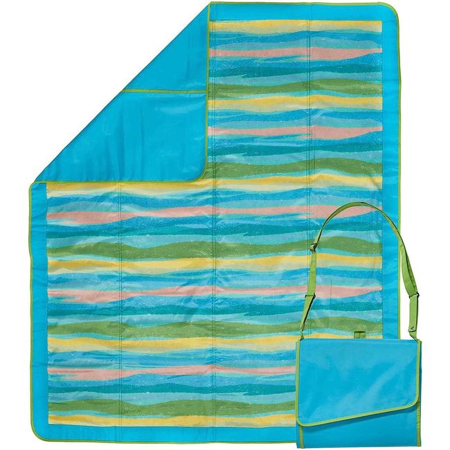 Lightspeed Outdoors Outdoor Blanket with Shoulder Strap, Camping Blanket, Sand Stripe