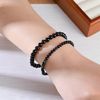 EUMENIDES Black Striped Bracelet,10MM (Black Striped-10MM)