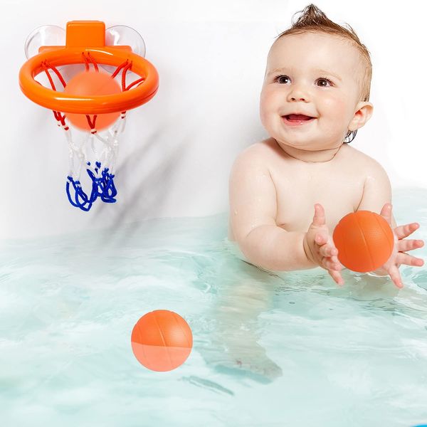 kidoola Kids Basketball Hoop Baby Bath Toys | Fun Bath Toys Basketball water game with Suction Cup Hoop and 3 balls included | Baby and Toddler Bath Toys Set | Gifts for Boys and Girls