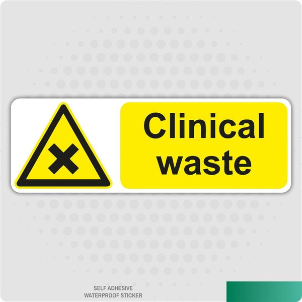 Clinical Waste Self Adhesive Stickers Health & Safety Signs Business