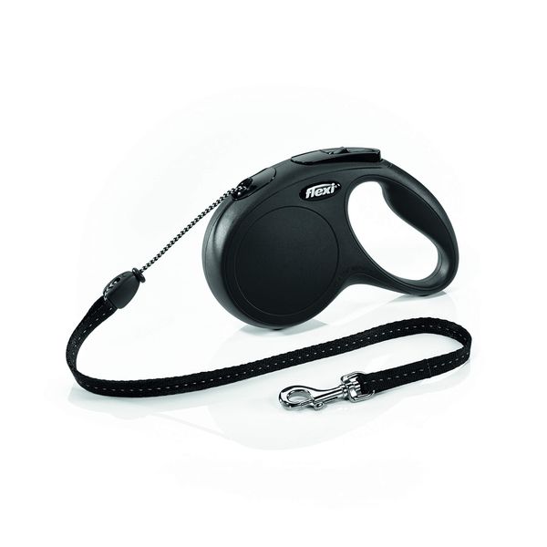 flexi New Classic Retractable Lead Tape, Medium/Large, 5 m, Black