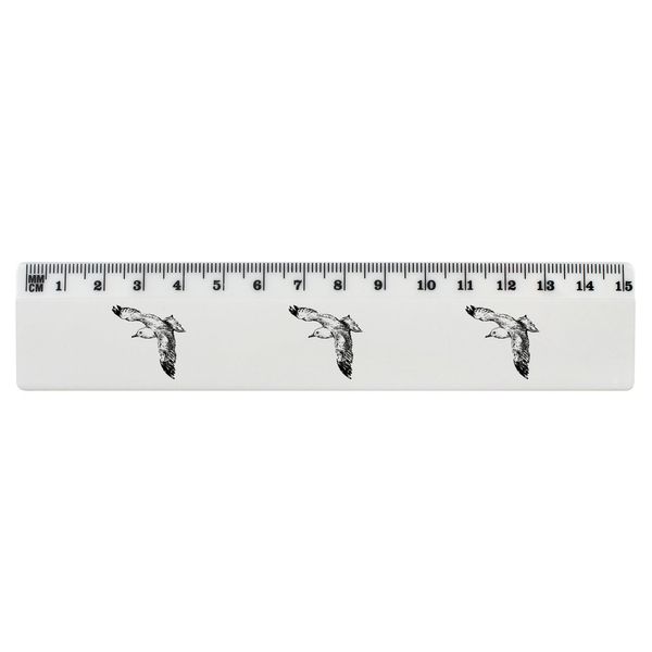 'Flying Seagull' 15cm (6 Inch) White Plastic Ruler (RL00035929)