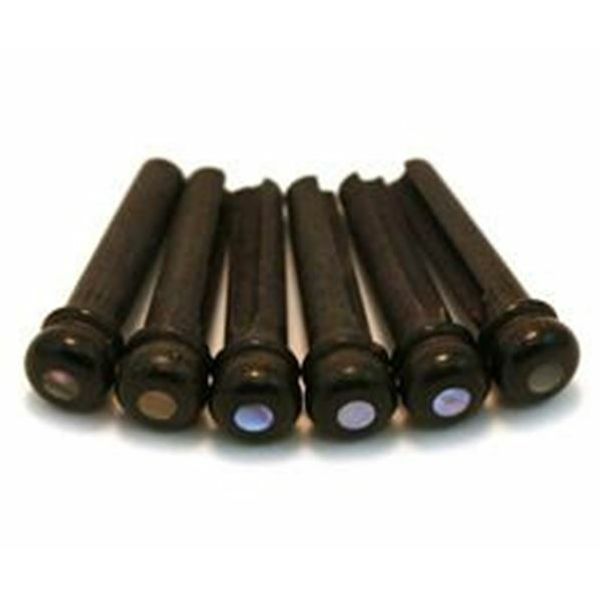 Ebony/Abalone Bridge Pins (Pack of 6)