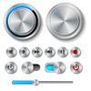 sourcing map Latching Metal Push Button Switch 22mm Mounting Dia DPDT 2NO 2NC 24V Blue LED Light