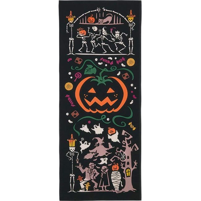 Miyamoto-towel 50127 Miyamoto-towel Kenema 50127, Made in Japan, Hand-dyed Tenugui, 13.8 x 35.4 inches (35 x 90 cm), Halloween Night