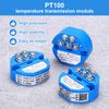 sourcing map 2pcs -50-200C RTD PT100 Temperature Sensor Transmitter Module 4-20MA DC24V Temperature Amplifier for Thermocouple, PLC Modules