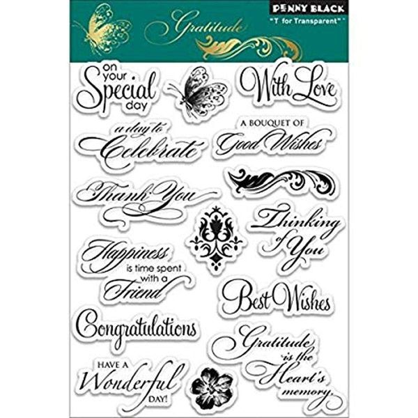 Penny Black Decorative Rubber Stamps, Gratitude