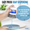 Premium Soft-Grip Scrub Brush, Heavy-Duty Kitchen & Bath, Non-Scratch, 3-Pack