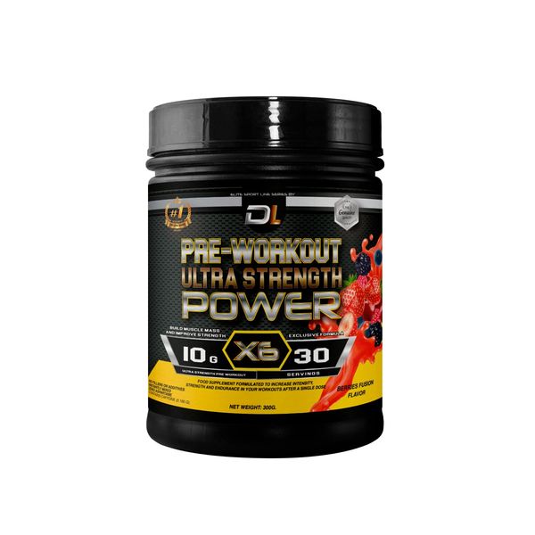 DL Pre-Workout with Creatine, Beta Alanine, Citrulline, Betaine | Explosive Energy, Performance & Endurance | Improves Muscle Pump | Natural Formula 100% Sugar Free | 30 Servings Fruit Punch Flavor