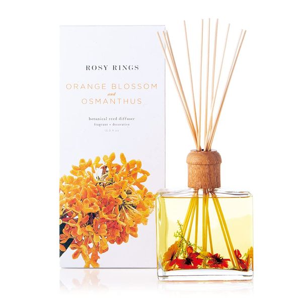 ROSY Rings Orange Blossom & Osmanthus Botanical Reed Diffuser OBO Set, 13.8 fl oz (390 ml)