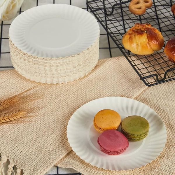 HOT BARGAINS 1000 X 6 Inch Disposable Paper Plates for All Occasions Outdoor Parties Catering, Food Grade, Recyclable Suitable for Hot & Cold Use - Sealed Packaging - (PACK of 1000)