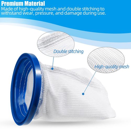 2-Pack Pool Vacuum Cleaner Reusable Filter Bag for Pool Blaster Water Tech Max & Catfish Ultra Pool Vacuum Sand & Silt Cleaner Filter