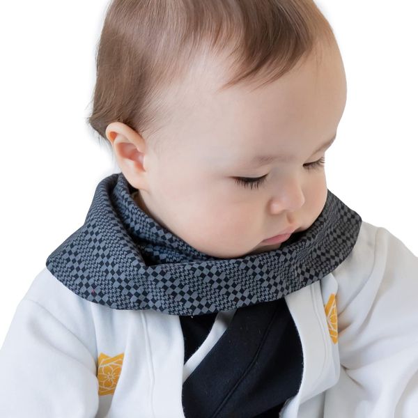 Puff 2 Kids Baby Bib, For Hakama Coveralls, For Boys, black (jet black)