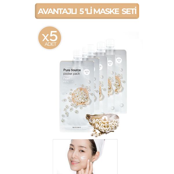 Avantajlı Aydınlatıcı Nemlendirici Ve Inci Özlü Uyku Maske(10MLX5AD) Pure Source Pocket Pack (PEARL)