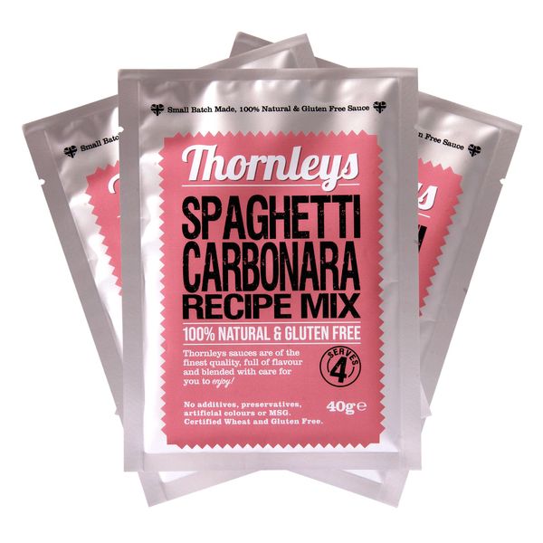 Thornleys Natural Spaghetti Carbonara Recipe Mix |No Additives, Preservatives, Colours, MSG, or Wheat | Gluten Free | Flavours of Garlic & Parmesan | 1 Pack Serves 4