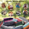 Leos Imports Handmade Classic Mexican Throw Blanket for Camping, Beach, Picnic & Yoga | Serape Blankets for Travel and Outdoor 72 x 49 Inches (Pink)