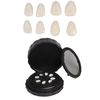 Denture Case,Dental All-Ceramic Veneer Processing Box, Denture Veneer Processing Box Round Shape Reusable Black Denture Storage Box with Spare Pad