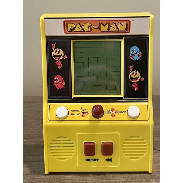 Pacman Mini Arcade Handheld Video Game Bandai Namco Toy WORKS Pac Man Yellow