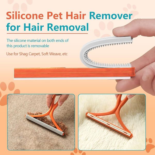 Pet Hair Remover Brush, Pet Hair Remover, Silicone Pet Hair Removal Brush