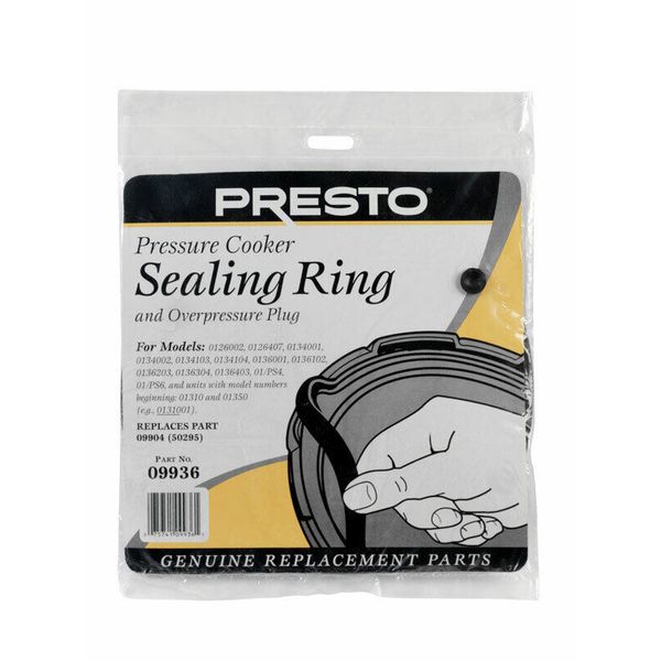 Presto 09936 Pressure Cooker Sealing Ring/Overpressure Plug Pack