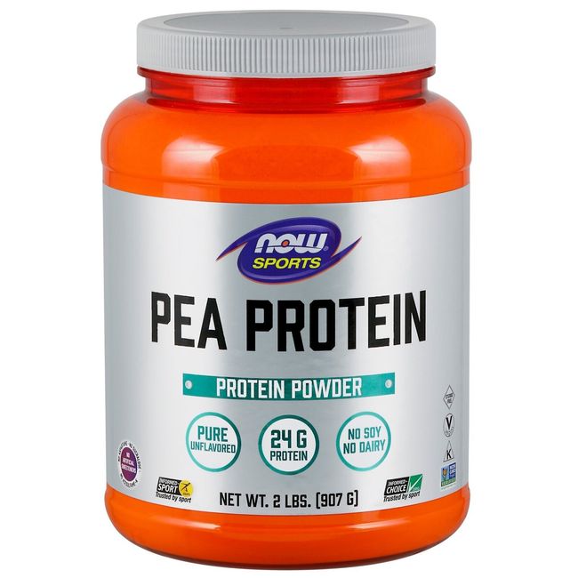 NOW Foods Pea Protein, Pure Unflavored, 2 lb Powder