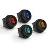 APIELE Waterproof Round Rocker Toggle Switch 2 Position DC 12V 20A ON-Off with LED Light SPST 3 Pins 4Pcs KCD1-8-101NW (Four Color Pack)