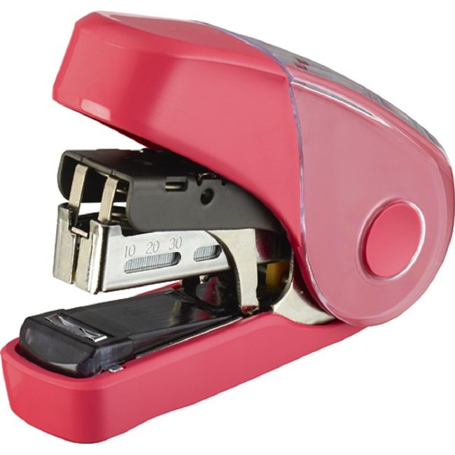 MAX Stapler, Sakuri Flat, 32 Sheet Stapler, safety pink