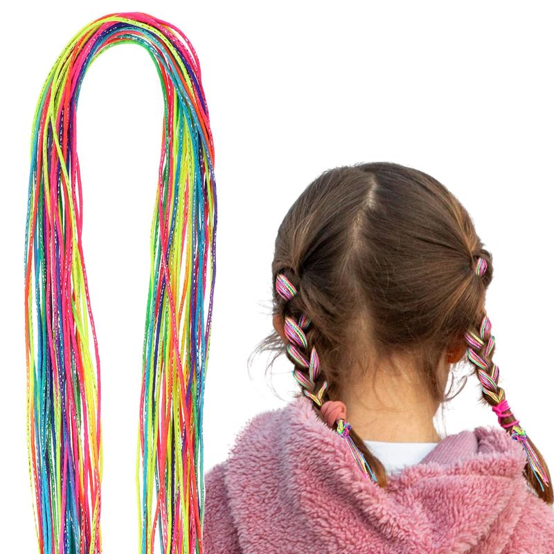 WLLHYF 30 Pcs Hair Braids Colorful Hair Wrap String Assorted Gradient ...