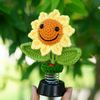 Sunflower Car Accessories Dashboard Decorations, Crochet Smiley Shaking Sun Flow