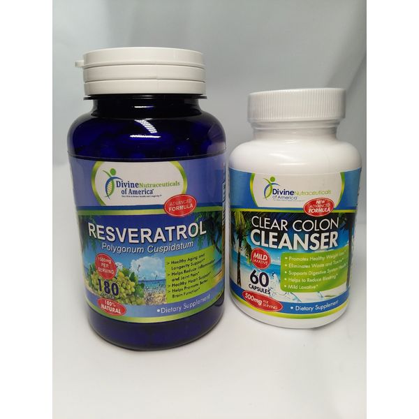 TRANS RESVERATROL + Clear Colon Cleanse Mild Laxative Toxins Herbal Detox SALE