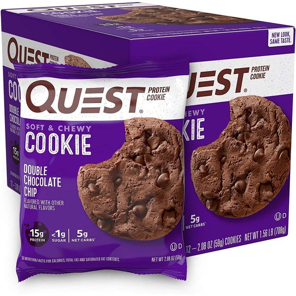 Quest Nutrition Cookie Double Chocolate Chip 12/Box, 696 g