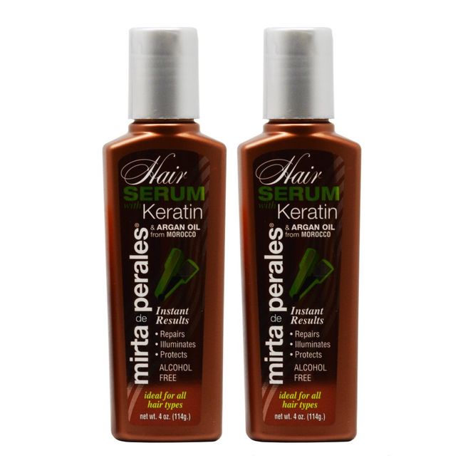 Mirta De Perales Keratin Hair Serum with Argan Oil 4oz"Pack of 2"