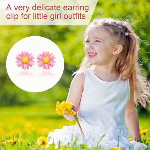 32 Pairs Kids Clip On Earrings for Girls Ages 4-12 Hypoallergenic, DEVIENG Little Girl Cute Small Clip-On Earrings Jewelry Gifts Set