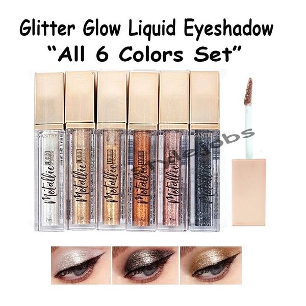 Santee Metallic Glitter Glow Liquid Eyeshadow 6 Color Set