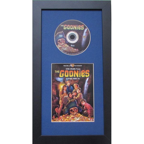 DVD Disc and Thin Insert or Folded Booklet Display Black Frame Set (Dark Blue Matting)