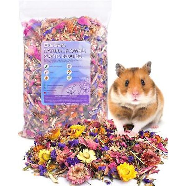 Bissap Natural Flower & Herb Hamster Bedding 300g/10.5oz, Small Multicolor