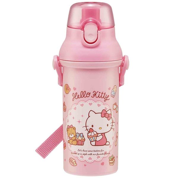 Skater PSB5SANAG-A Hello Kitty Water Bottle, 16.2 fl oz (480 ml), For Kids, Girls, Plastic, Made in Japan