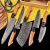 Knife Set Chef Kitchen Damascus Knives custom Handmade cleaver Blade Boning
