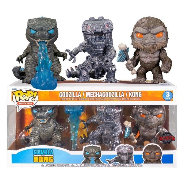 Funko Godzilla vs Kong POP 3 Pack | Godzilla | Mechagodzilla | Kong