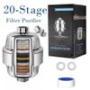 Powerful Shower Head Filter Set with 3 Replacement Balms for Hard Water Softener