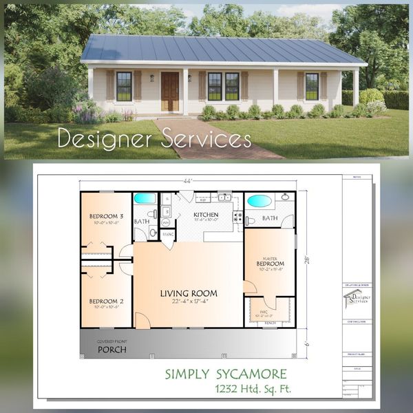 Sycamore House Plan 1230 Heated Square Feet