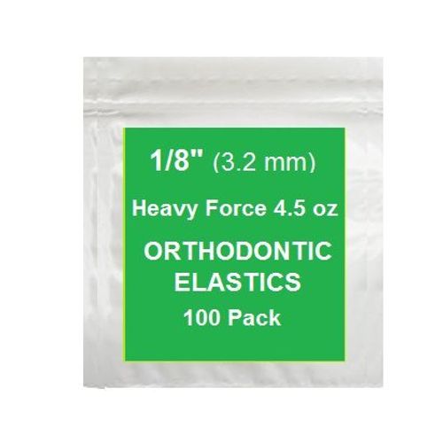 1/8 Inch Orthodontic Elastic Rubber Bands, 100 Pack, Neon, Heavy 4.5 Ounce Small Rubberbands Dreadlocks Hair Braids Fix Tooth Gap, Free Elastic Placer for Braces