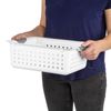 Sterilite Medium Ultra Plastic Storage Organizer Basket with Handles, (12 Pack)