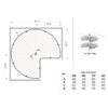 REJS THREE QUARTER KITCHEN CABINET 270 DEGREE CORNER CAROUSEL (Ø750, CHROME)