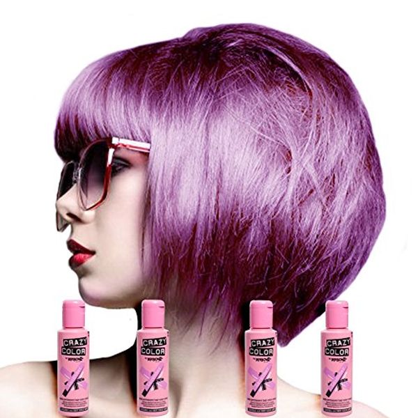 Crazy Colour Lavender 100ml Four Bottles by Crazy Colour