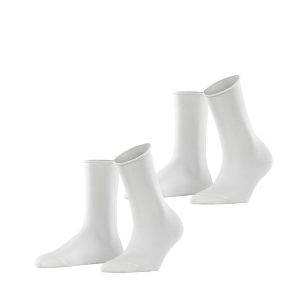 ESPRIT Women's Basic Pure Multipack W So Cotton Plain Socks (Pack of 2), White 2000